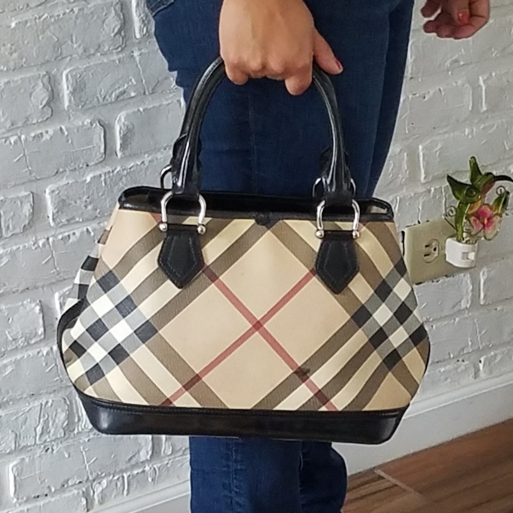 Burberry Nova Check Satchel Handbag
